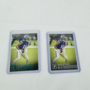 2020 Chronicles Panini Justin Jefferson Teal & White RC Lot PA-23